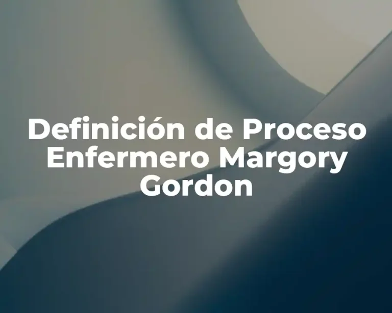 Definición de Proceso Enfermero Margory Gordon