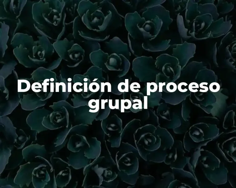 Definición de proceso grupal