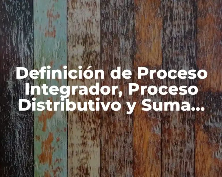 Definición de Proceso Integrador, Proceso Distributivo y Suma Cero