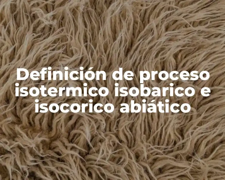 Definición de proceso isotermico isobarico e isocorico abiático