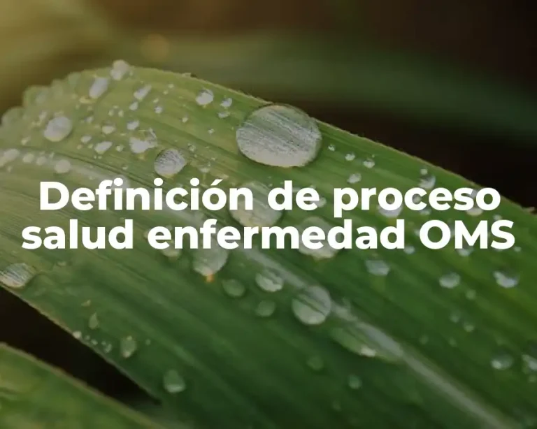 Definición de proceso salud enfermedad OMS