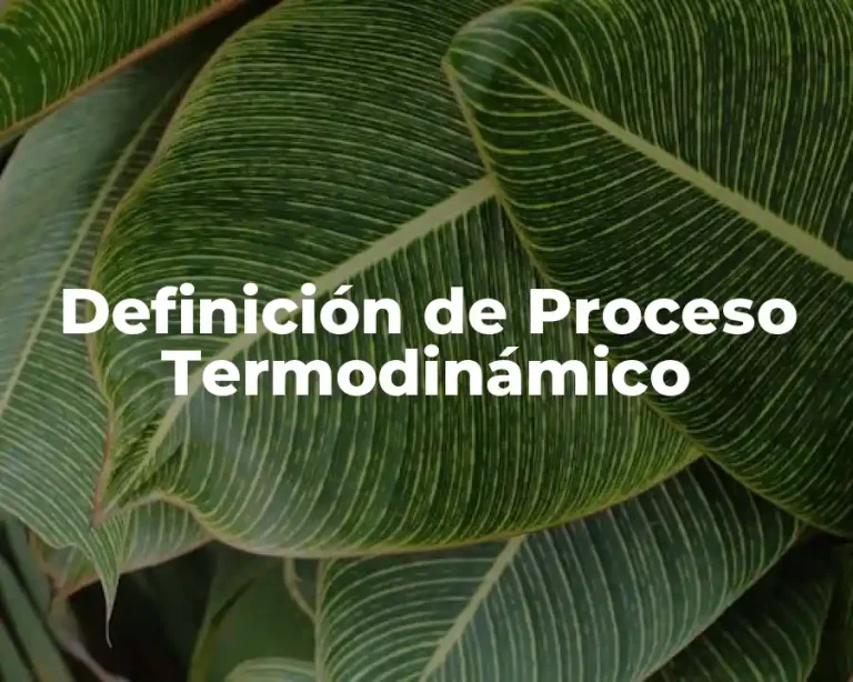 Definición de Proceso Termodinámico