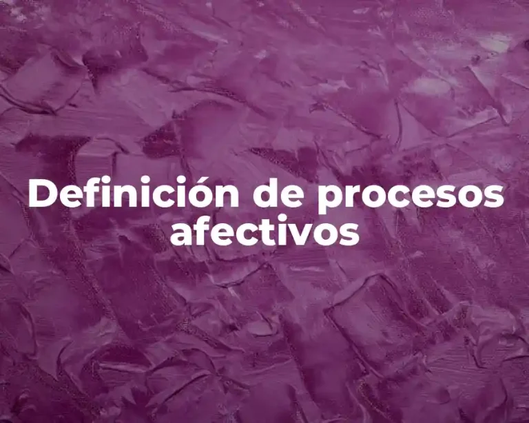 Definición de procesos afectivos