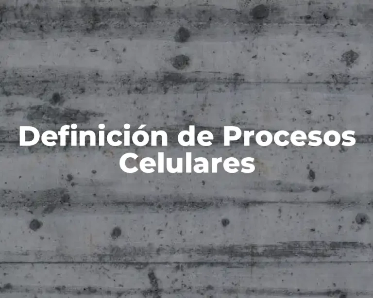 Definición de Procesos Celulares