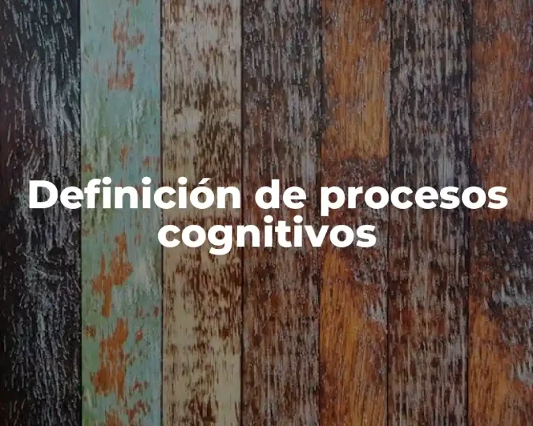 Definición de procesos cognitivos