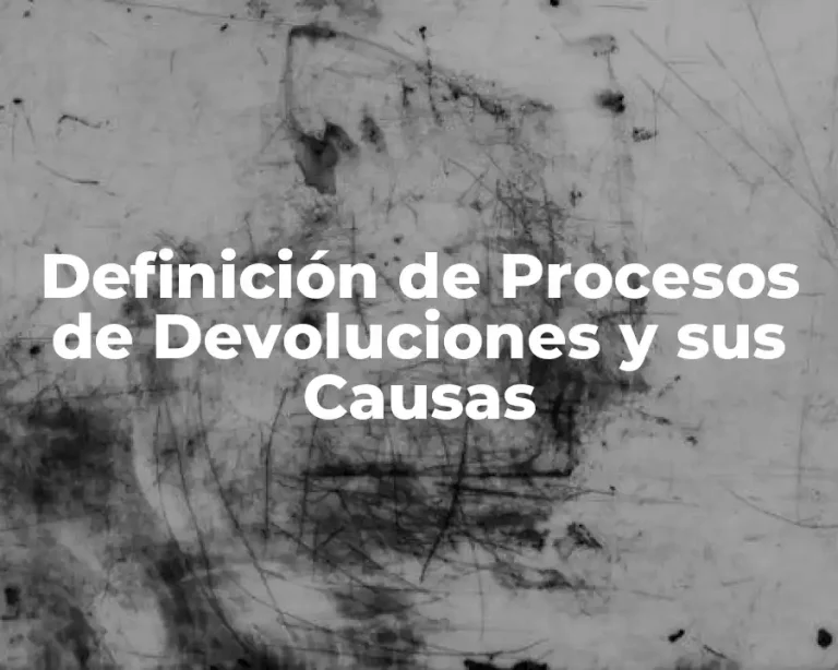 Definición de Procesos de Devoluciones y sus Causas