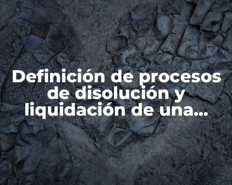 Definición de procesos de disolución y liquidación de una empresa