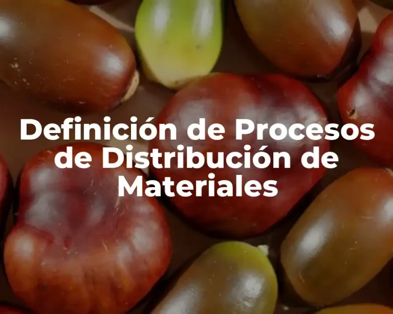 Definición de Procesos de Distribución de Materiales
