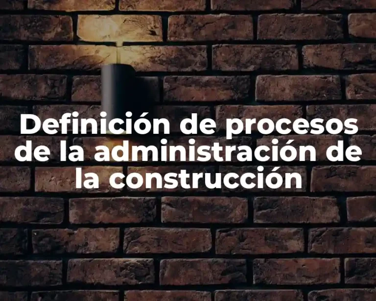 Definición de procesos de la administración de la construcción