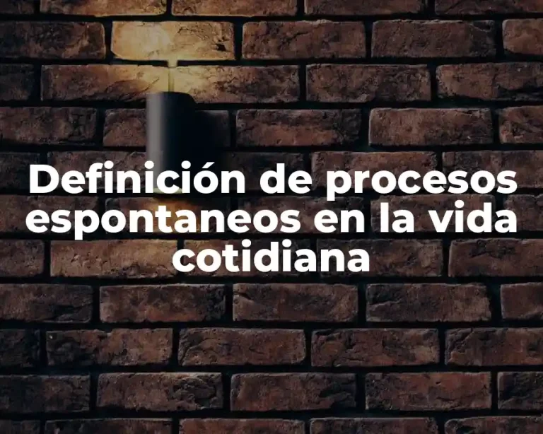 Definición de procesos espontaneos en la vida cotidiana