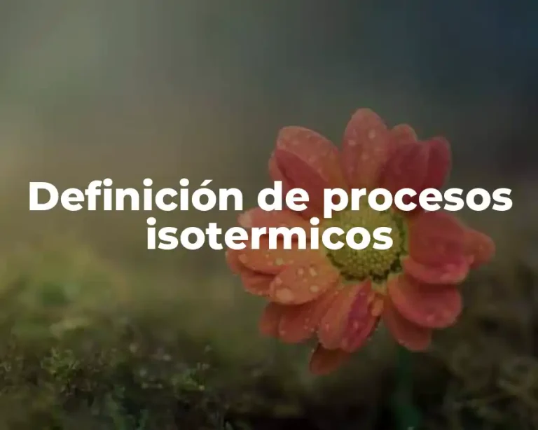 Definición de procesos isotermicos