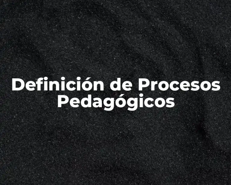 Definición de Procesos Pedagógicos