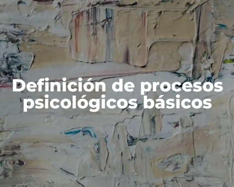 Definición de procesos psicológicos básicos
