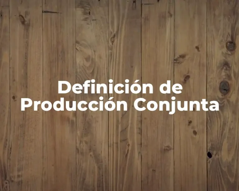 Definición de Producción Conjunta