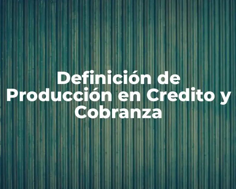Definición de Producción en Credito y Cobranza