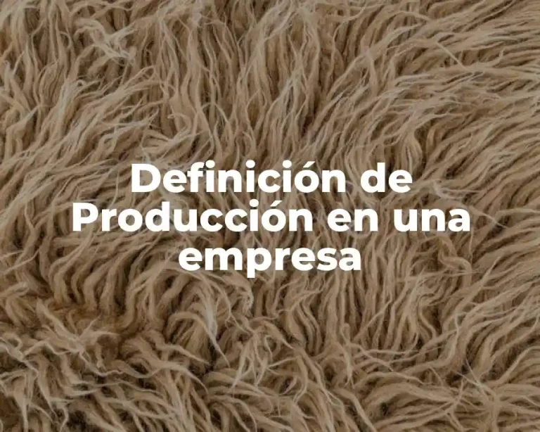 Definición de Producción en una empresa