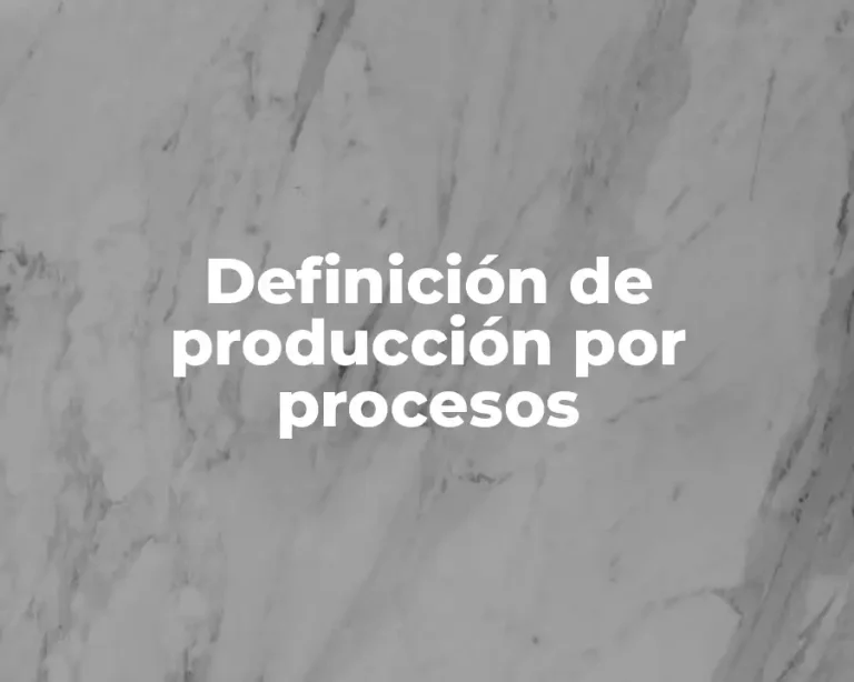 Definición de producción por procesos