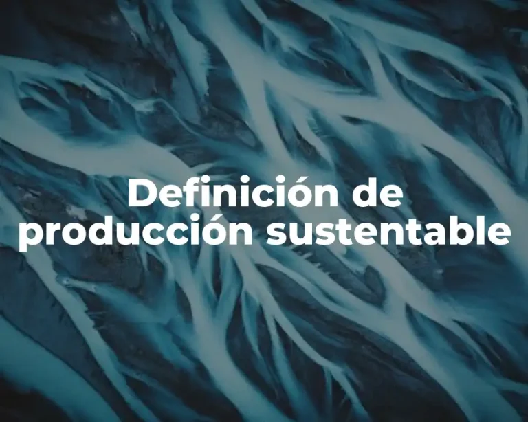 Definición de producción sustentable