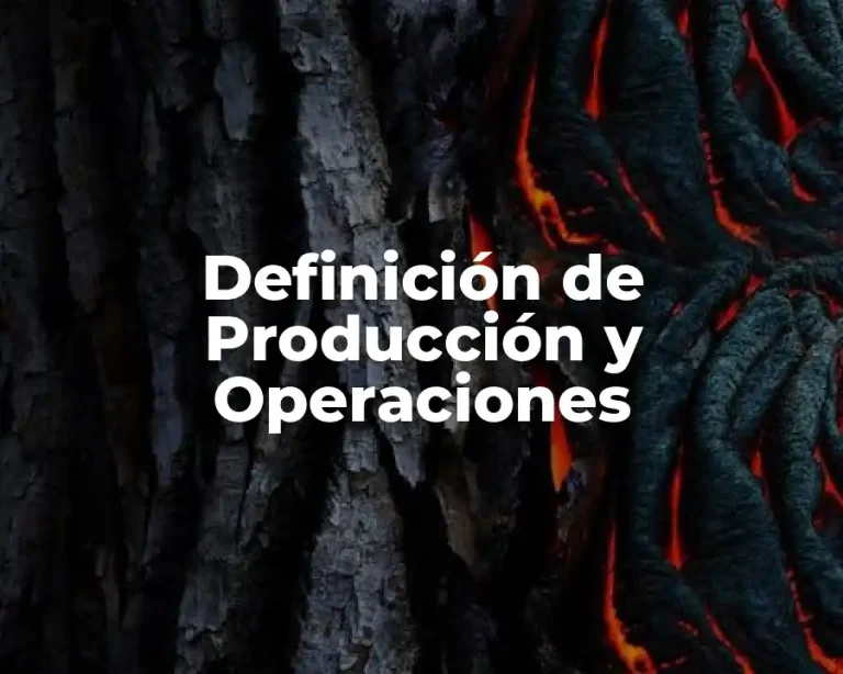Definición de Producción y Operaciones