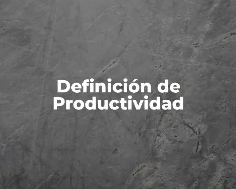 Definición de Productividad