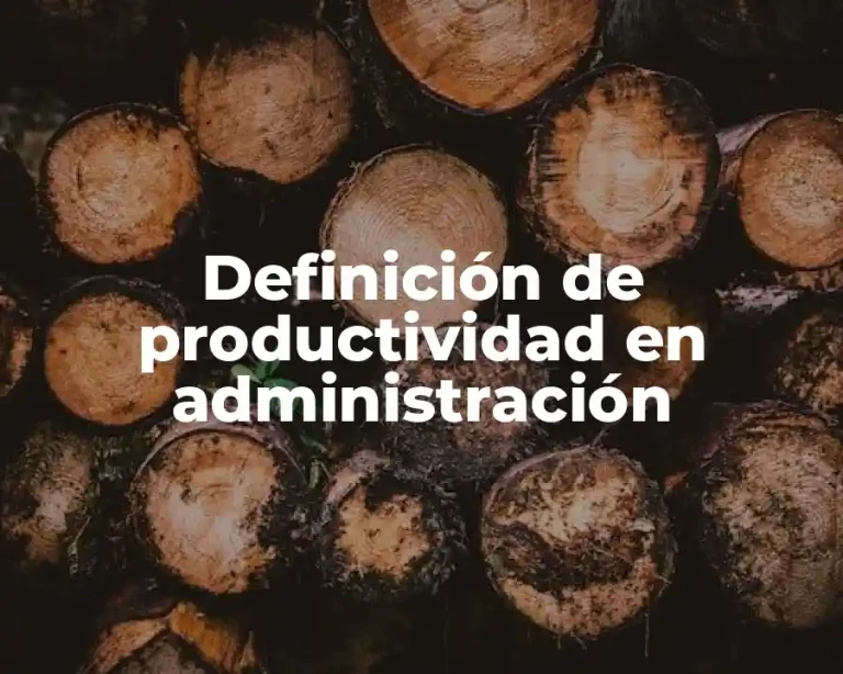 Definición de productividad en administración