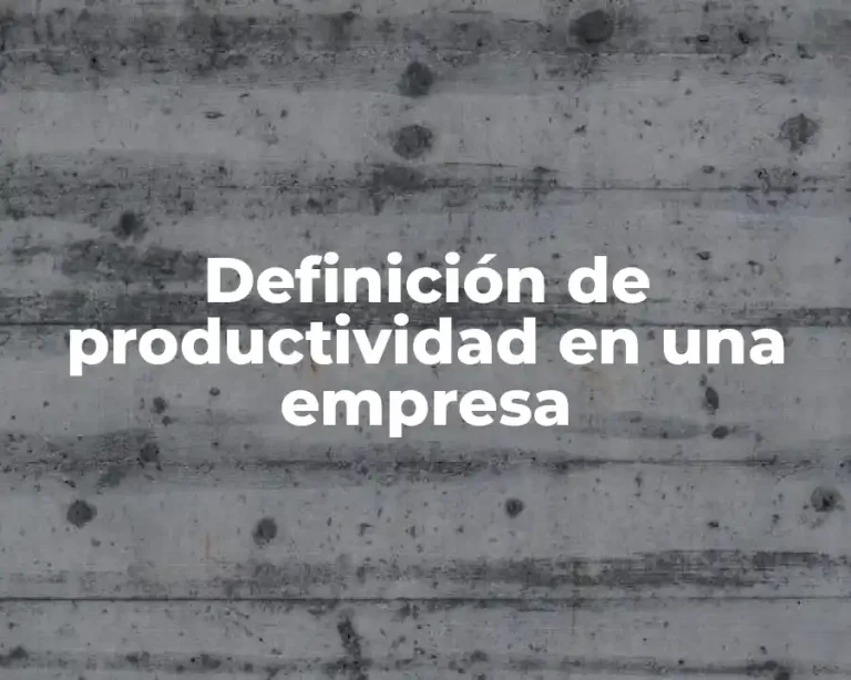 Definición de productividad en una empresa
