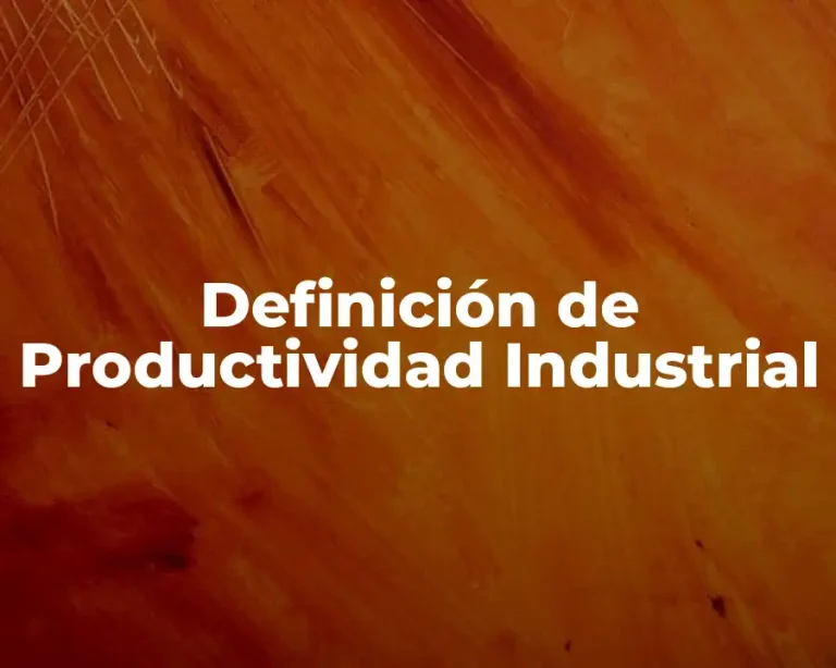 Definición de Productividad Industrial