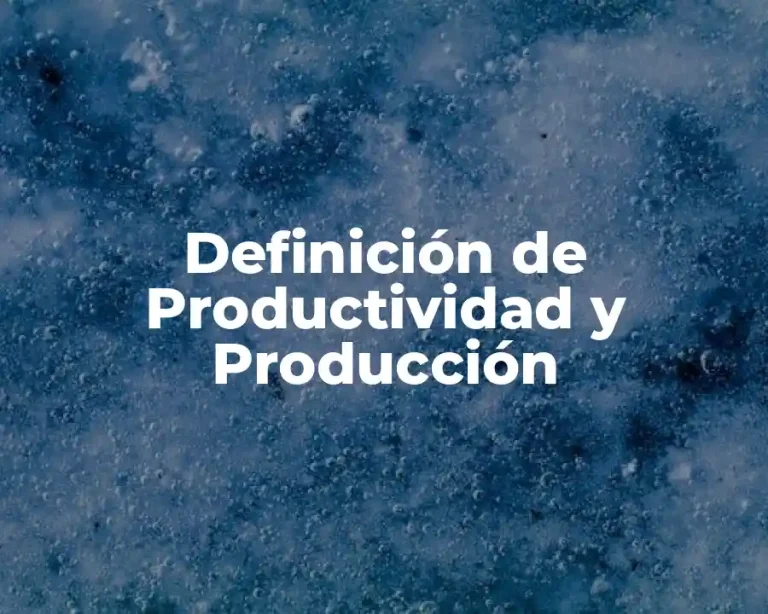 Definición de Productividad y Producción