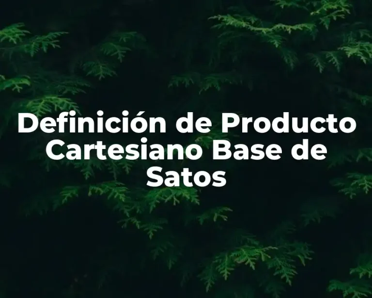 Definición de Producto Cartesiano Base de Satos