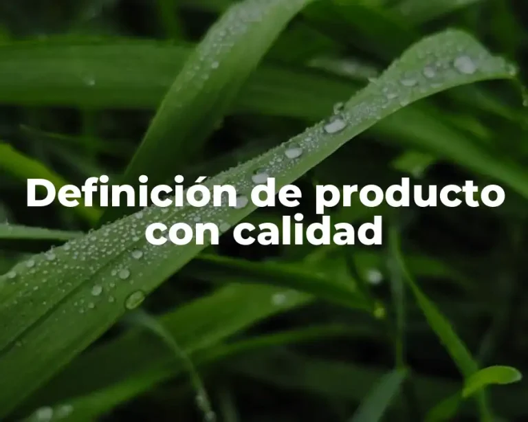 Definición de producto con calidad
