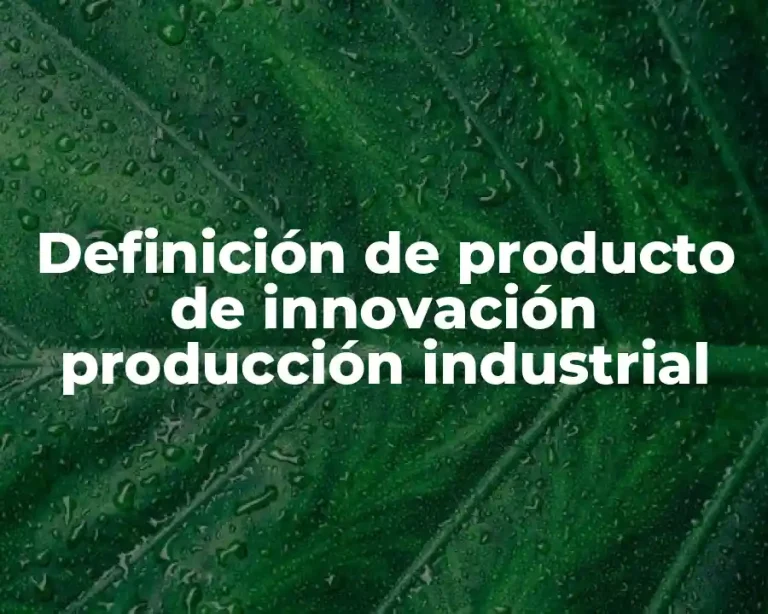 Definición de producto de innovación producción industrial