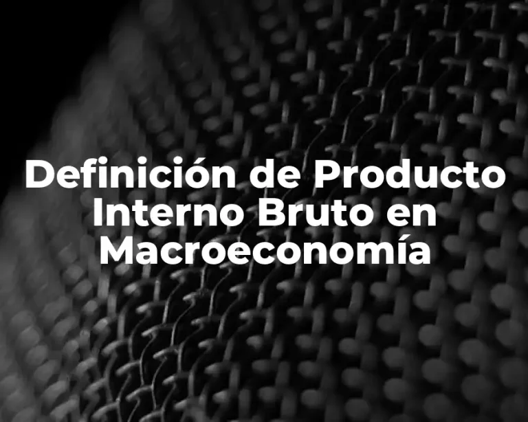 Definición de Producto Interno Bruto en Macroeconomía