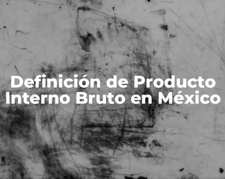 Definición de Producto Interno Bruto en México