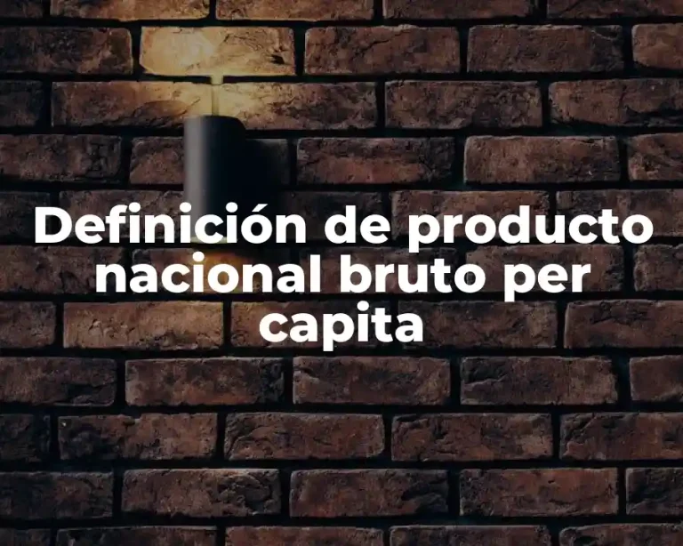 Definición de producto nacional bruto per capita