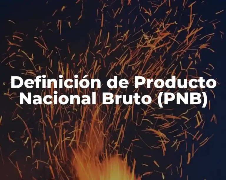 Definición de Producto Nacional Bruto (PNB)