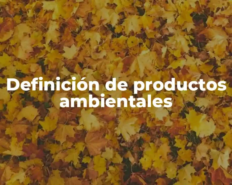 Definición de productos ambientales