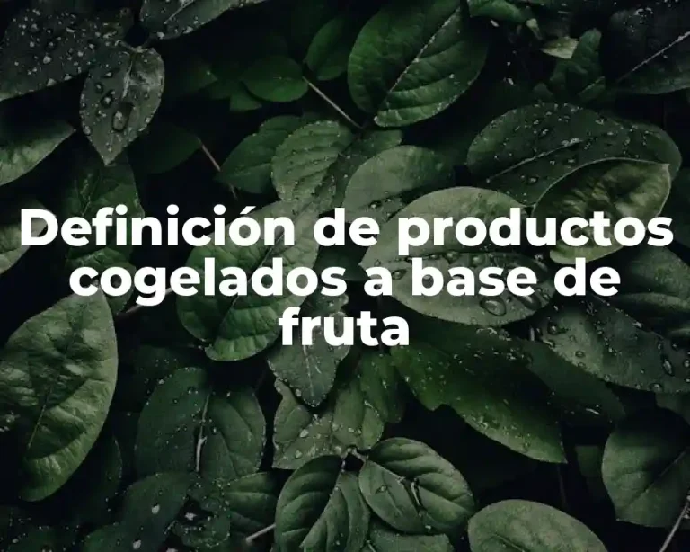 Definición de productos cogelados a base de fruta