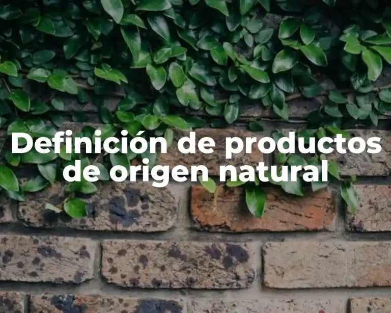 Definición de productos de origen natural