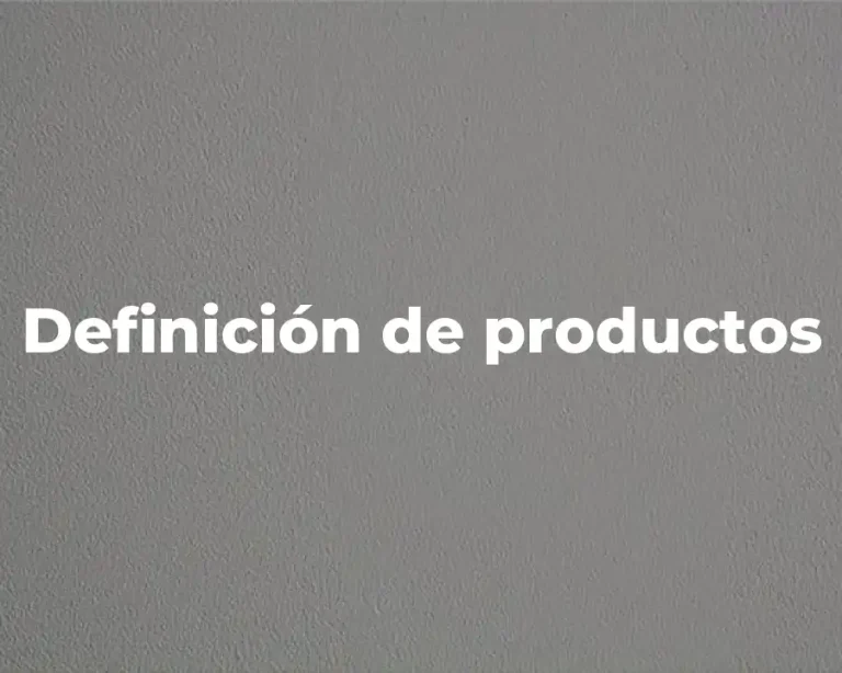 Definición de productos