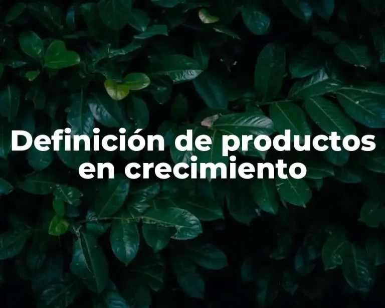 Definición de productos en crecimiento