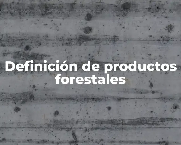 Definición de productos forestales