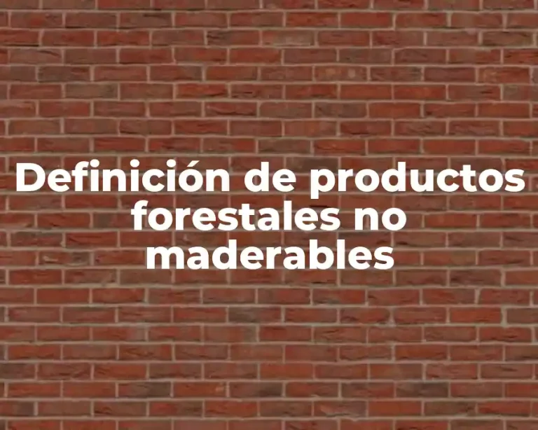 Definición de productos forestales no maderables