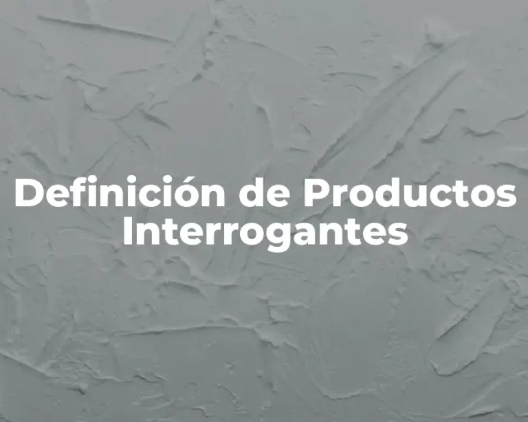 Definición de Productos Interrogantes