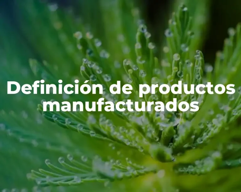 Definición de productos manufacturados