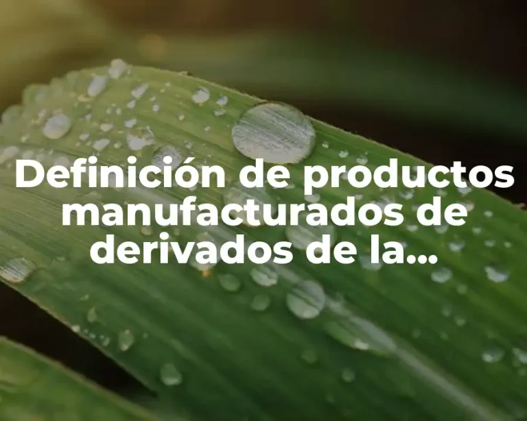 Definición de productos manufacturados de derivados de la industria pesada