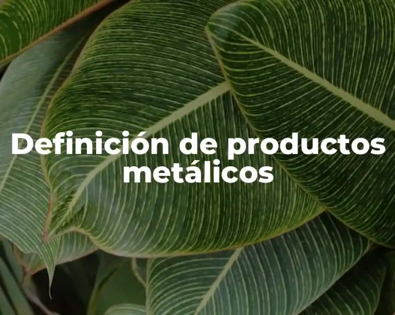 Definición de productos metálicos