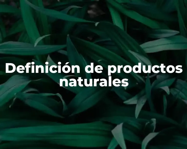Definición de productos naturales