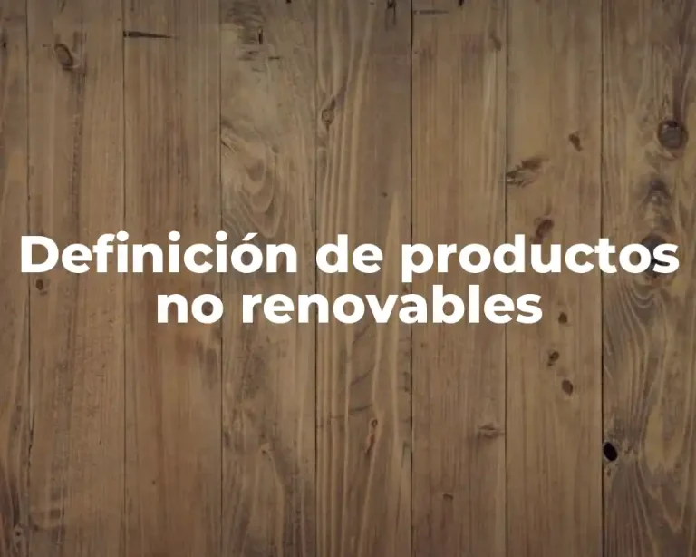 Definición de productos no renovables