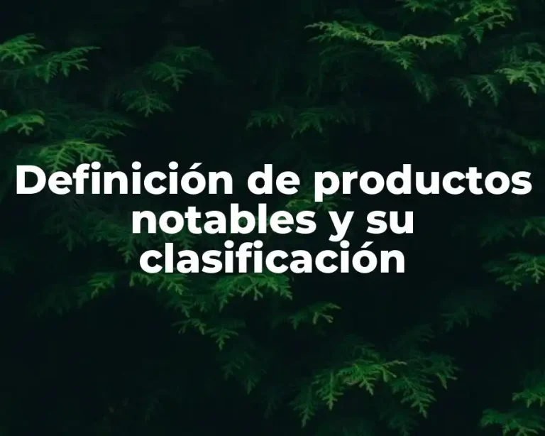 Definición de productos notables y su clasificación