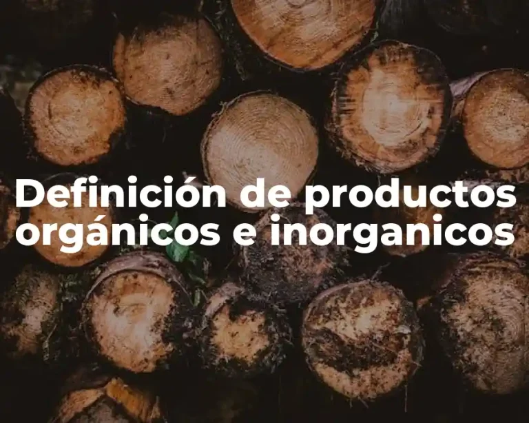 Definición de productos orgánicos e inorganicos